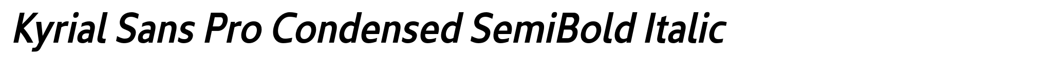 Kyrial Sans Pro Condensed SemiBold Italic image